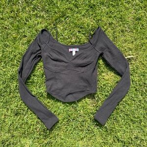 Urban Outfitters Charcoal Ribbed Top